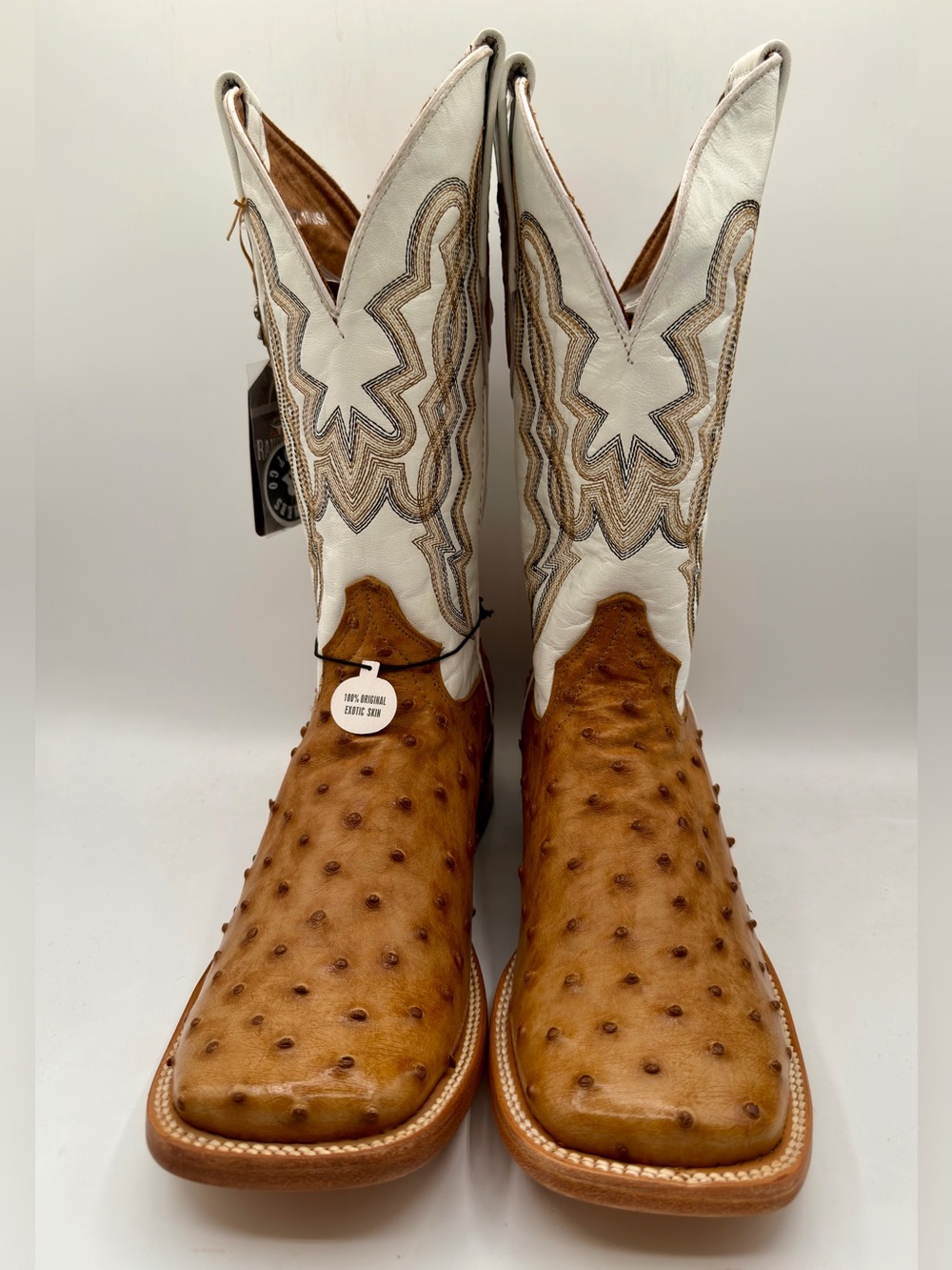 NWT mens authentic ostrich square boots made by RANCHERS in el paso tx SIZE 10D